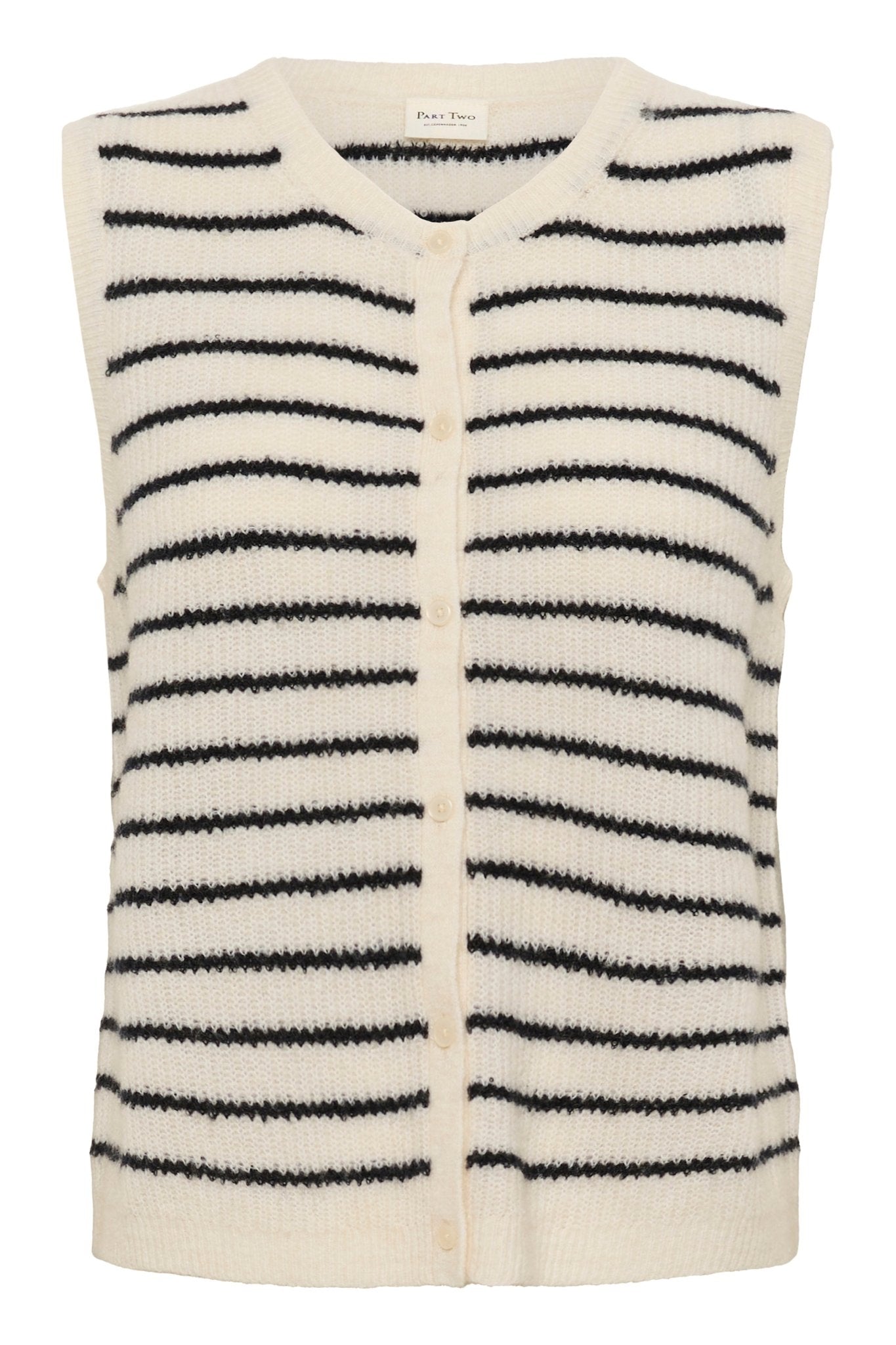 picture of Part Two Pimira Waistcoat - Eggnog/Navy Stripe - Number Two - womens - fashion - clothing - Part Two 5