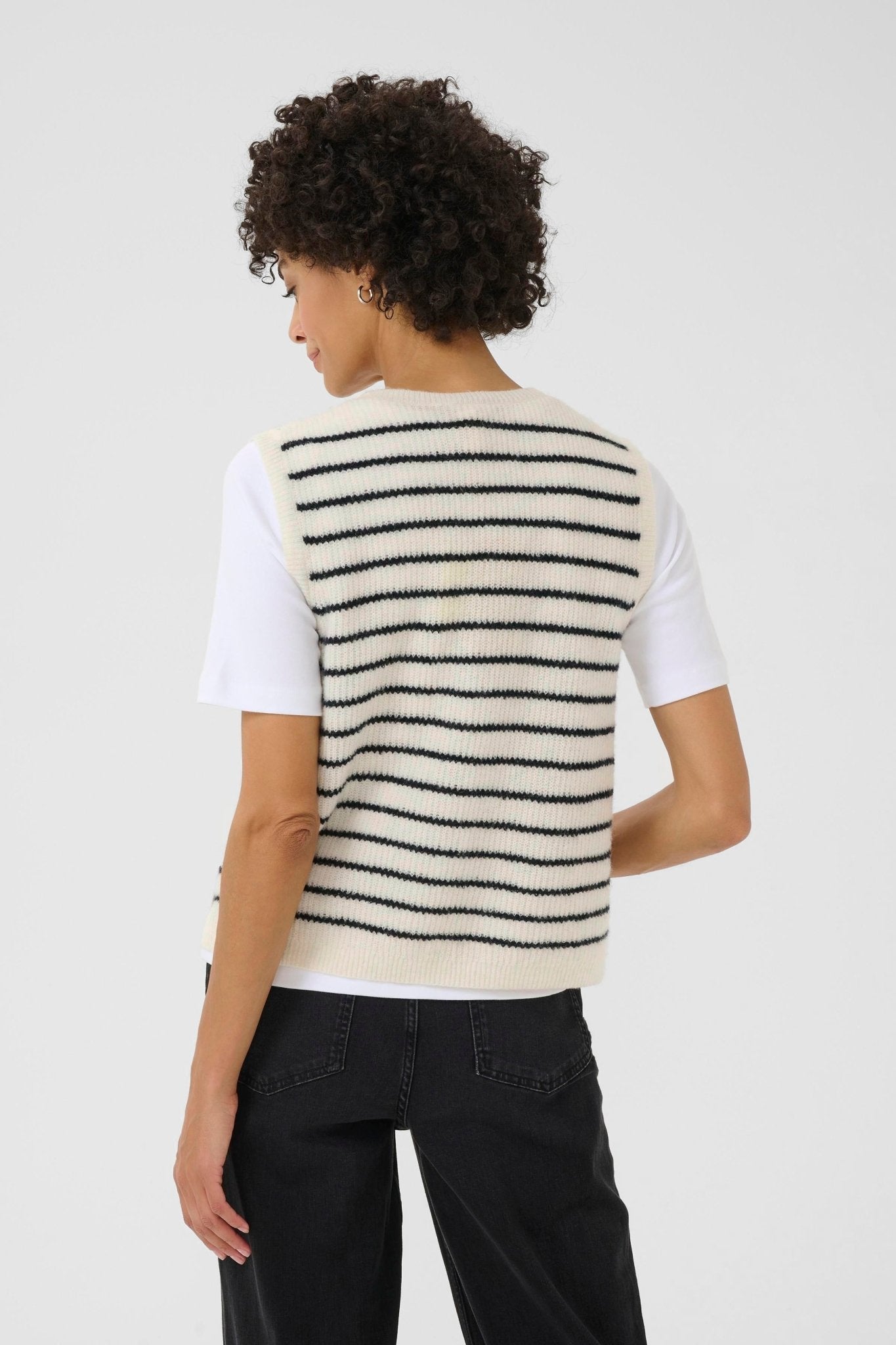 picture of Part Two Pimira Waistcoat - Eggnog/Navy Stripe - Number Two - womens - fashion - clothing - Part Two 3