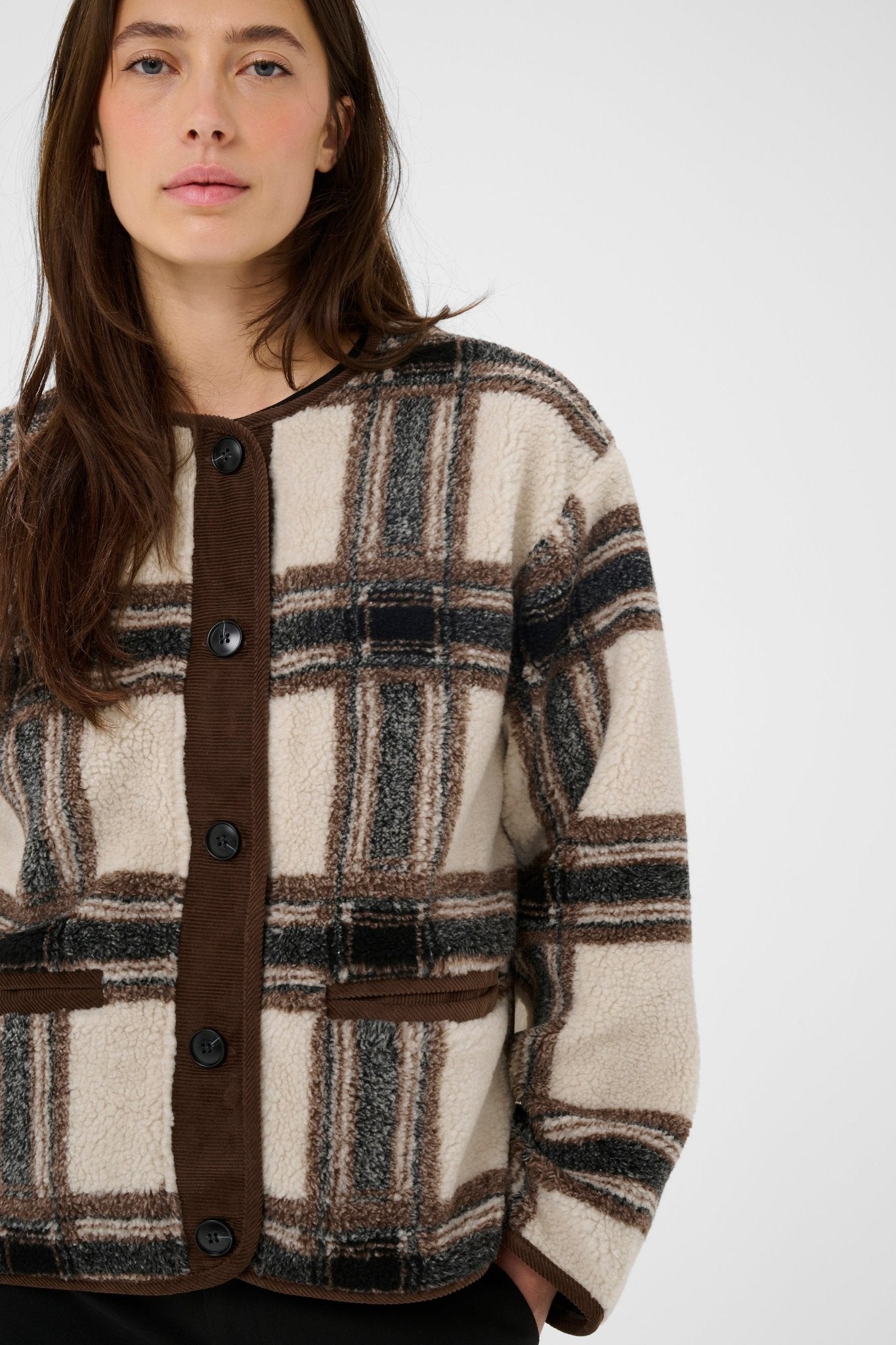 picture of Part Two Ysabell Jacket - Brown Check - Number Two - womens - fashion - clothing - Part Two 2