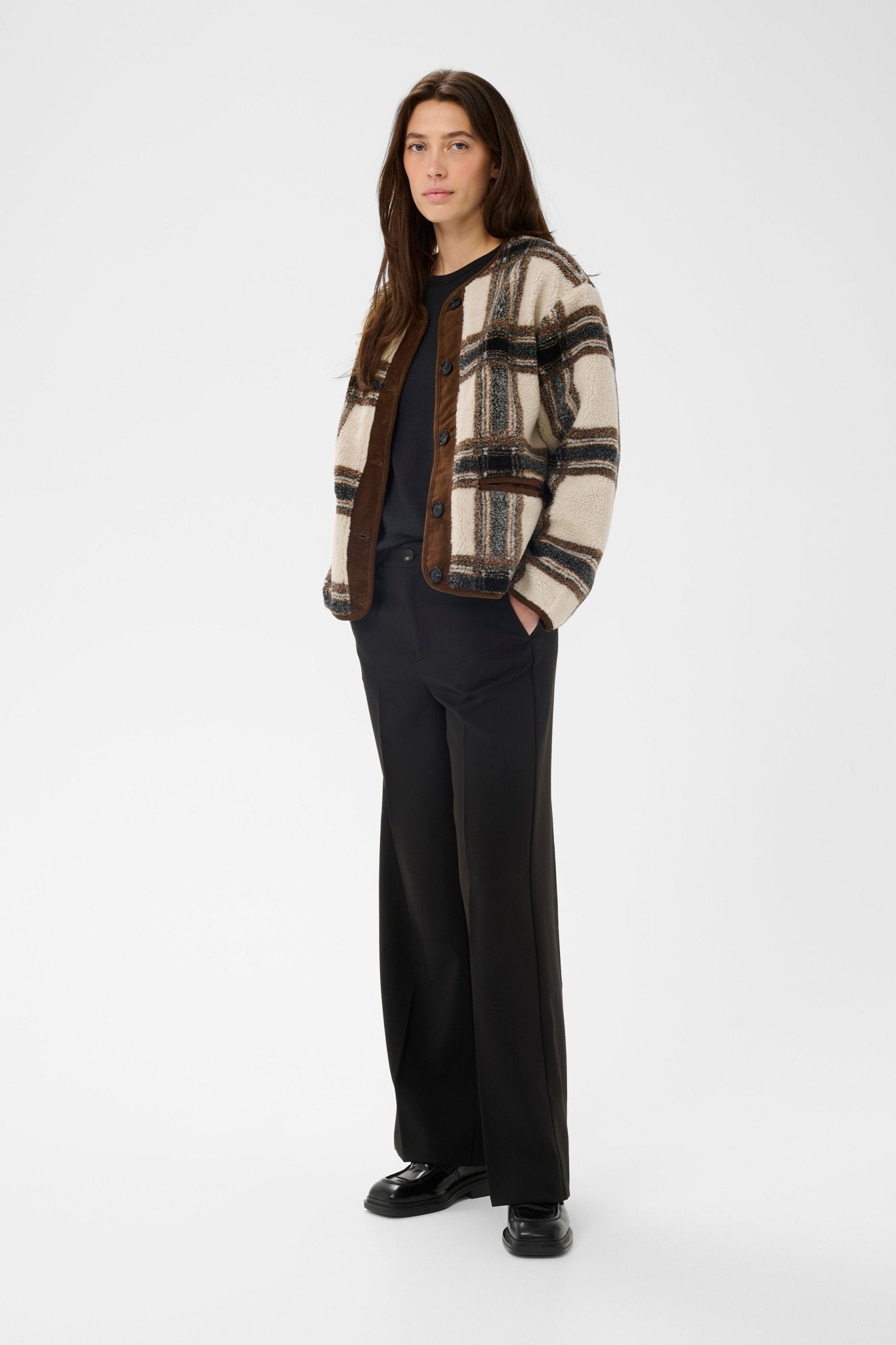 picture of Part Two Ysabell Jacket - Brown Check - Number Two - womens - fashion - clothing - Part Two 3