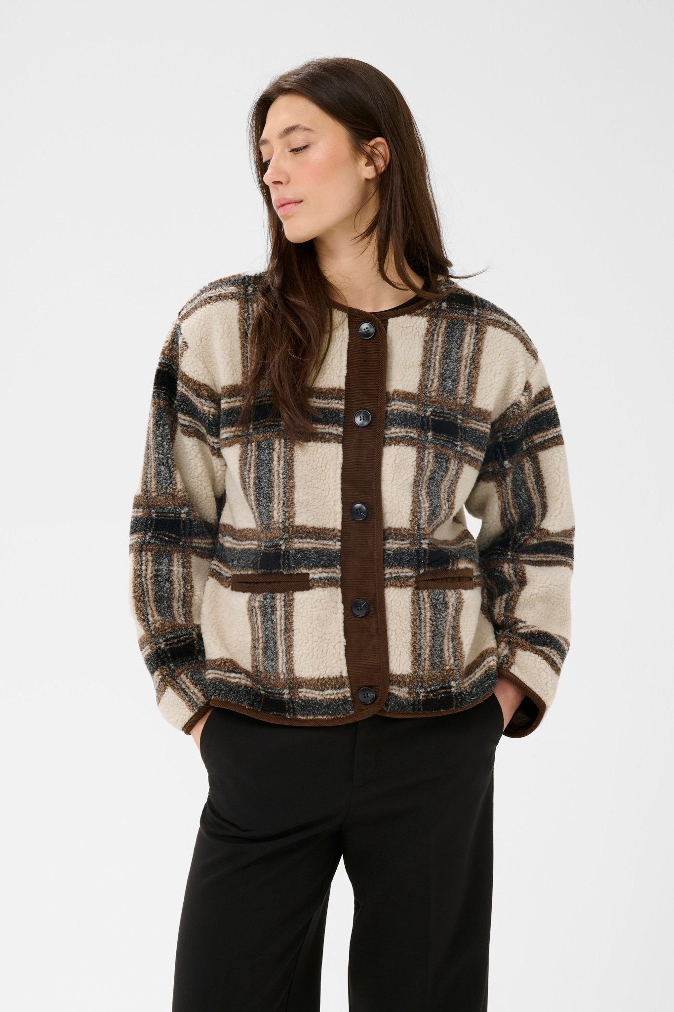 picture of Part Two Ysabell Jacket - Brown Check - Number Two - womens - fashion - clothing - Part Two 1