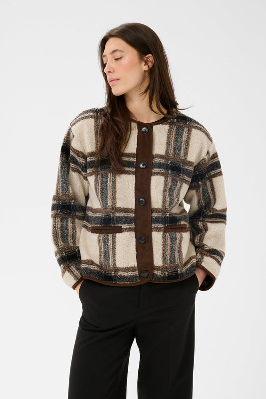 picture of Part Two Ysabell Jacket - Brown Check - Number Two - womens - fashion - clothing - Part Two 1