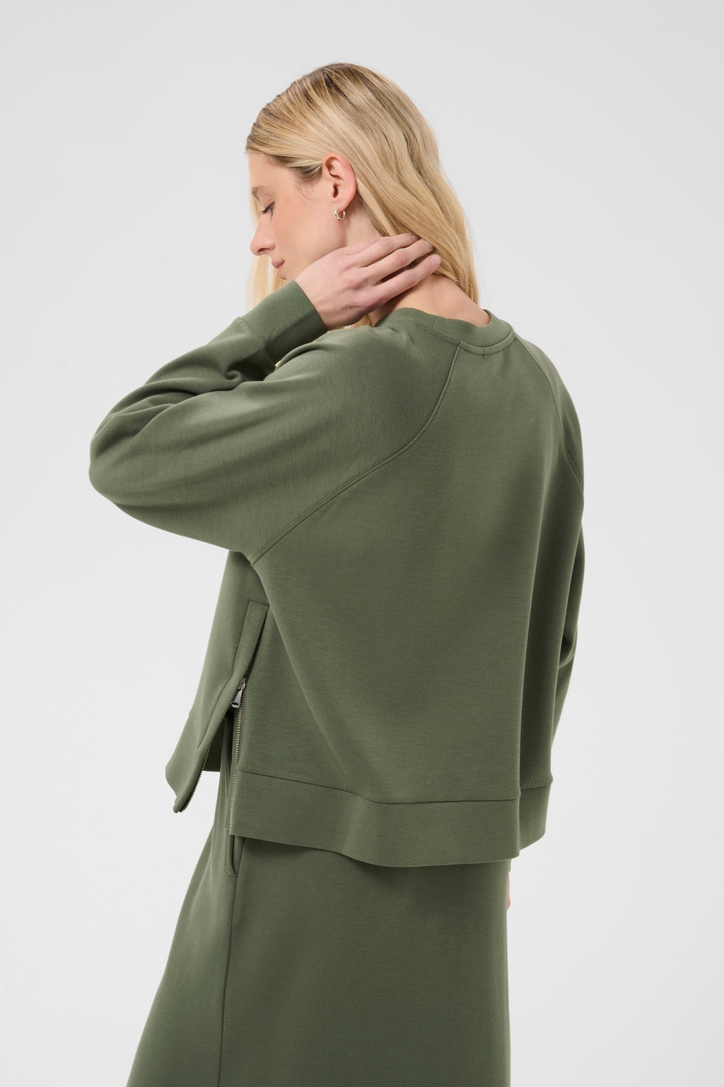 picture of Part Two Zola Sweatshirt - Beetle Green - Number Two - womens - fashion - clothing - Part Two 2