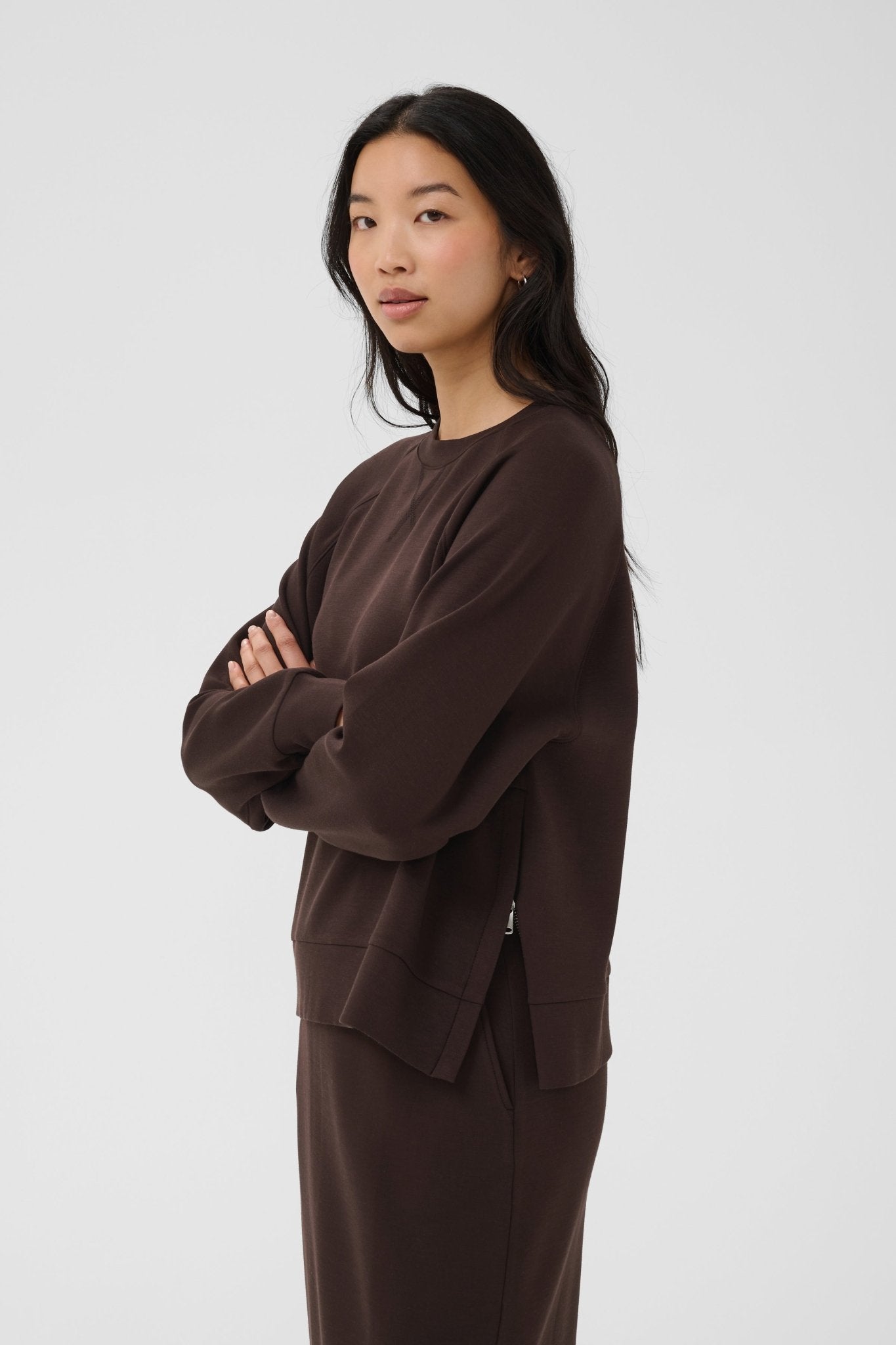 picture of Part Two Zola Sweatshirt - Mole/Chocolate - Number Two - womens - fashion - clothing - Part Two 3