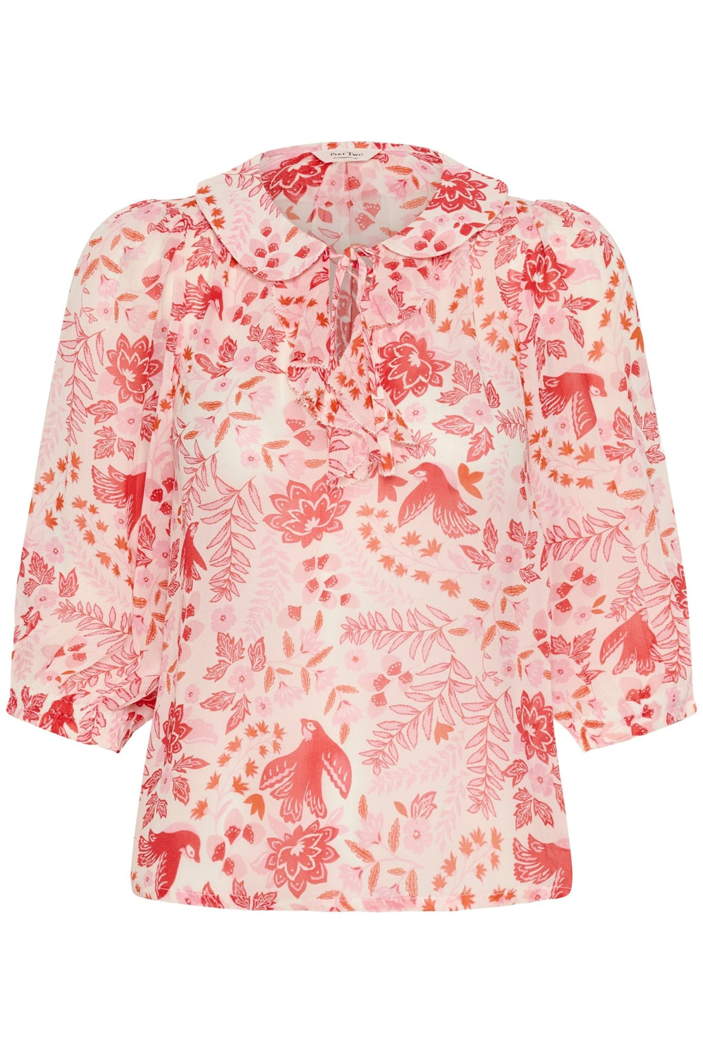 picture of Part Two Alvia Blouse - Poppy Red Bird Print - Number Two - womens - fashion - clothing - Part Two 5