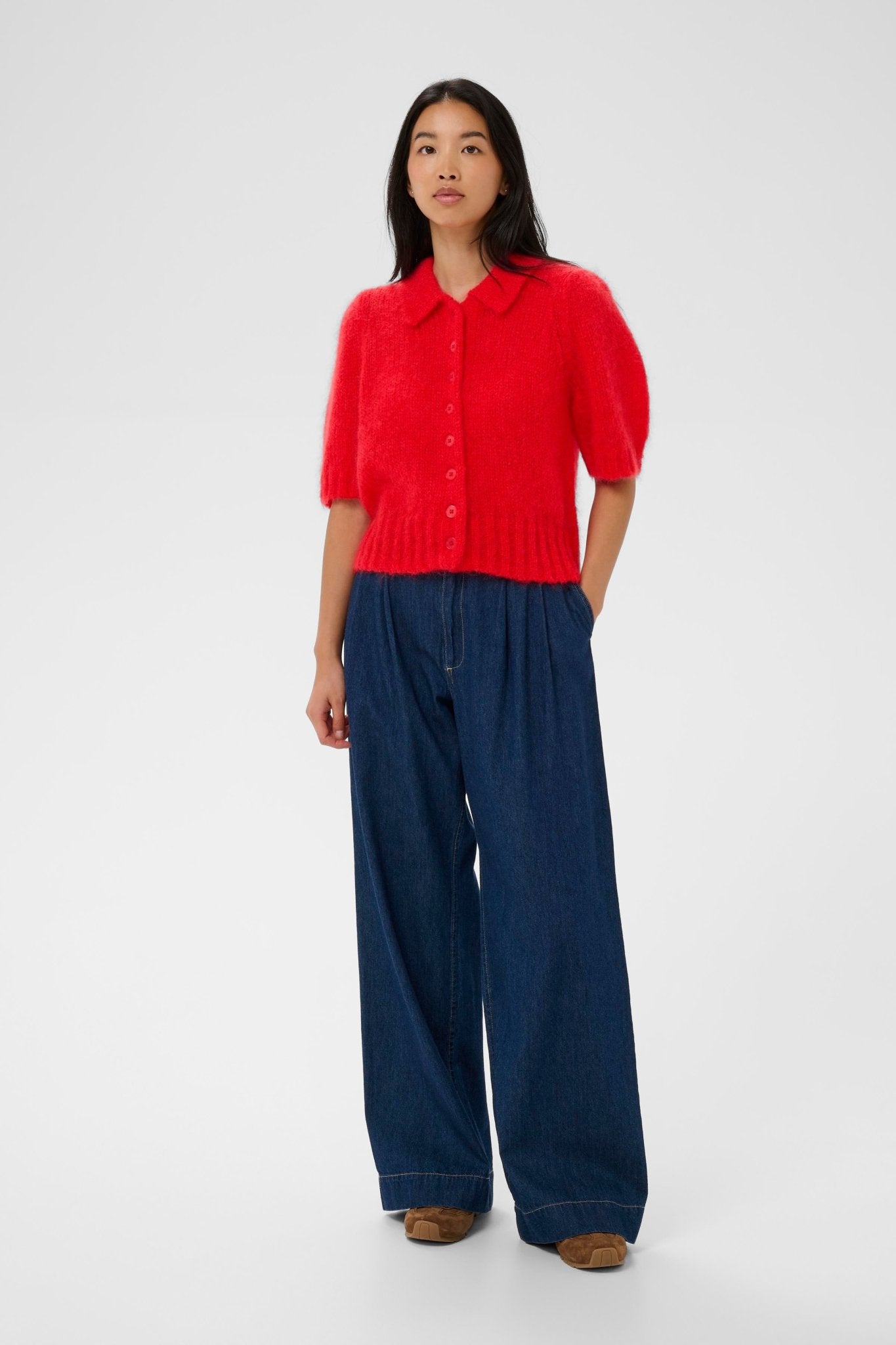 picture of Part Two Vernoni Cardigan - Poppy Red - Number Two - womens - fashion - clothing - Part Two 3