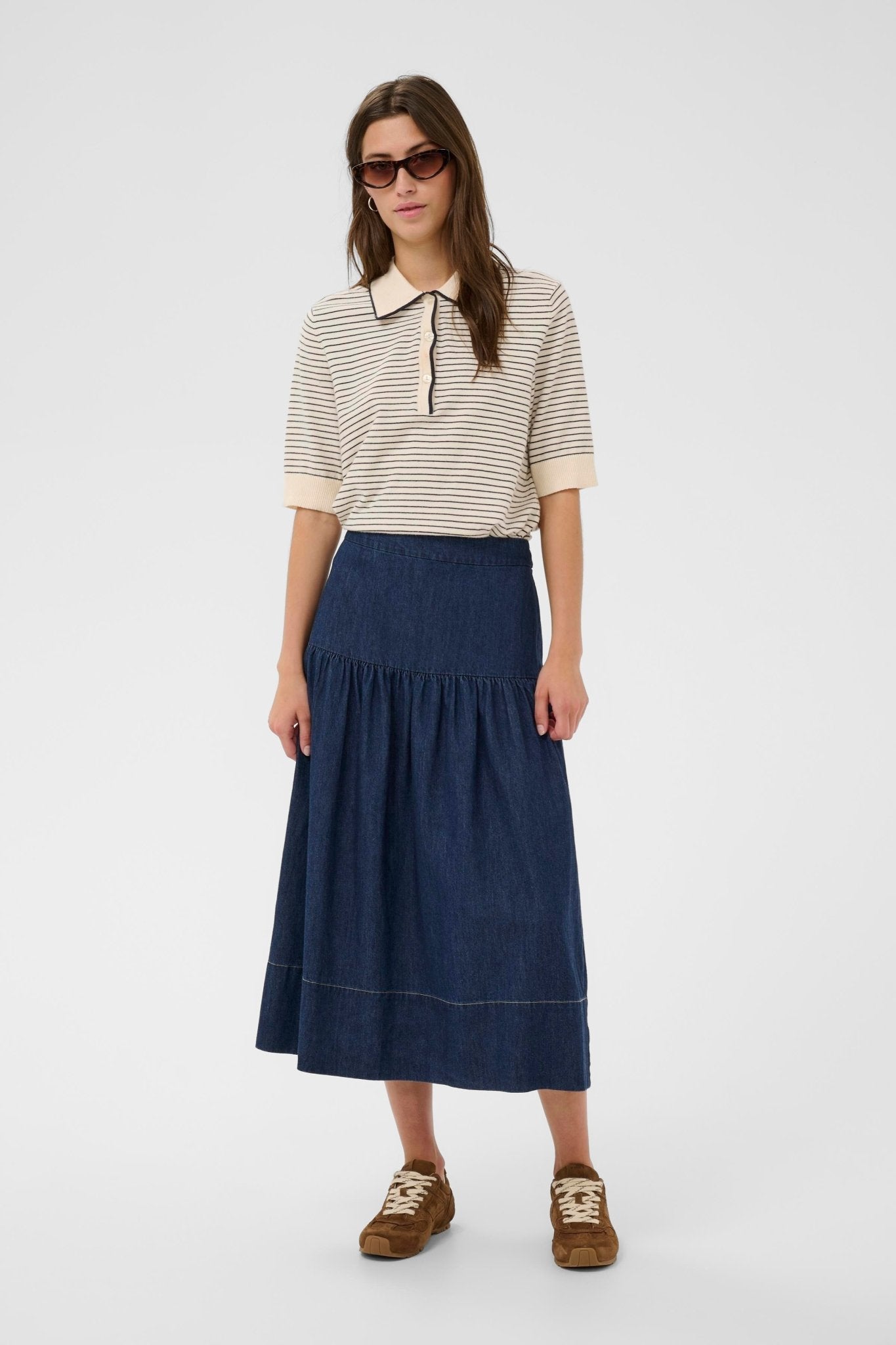 picture of Part Two Nellia Skirt - Dark Blue Denim - Number Two - womens - fashion - clothing - Part Two 2