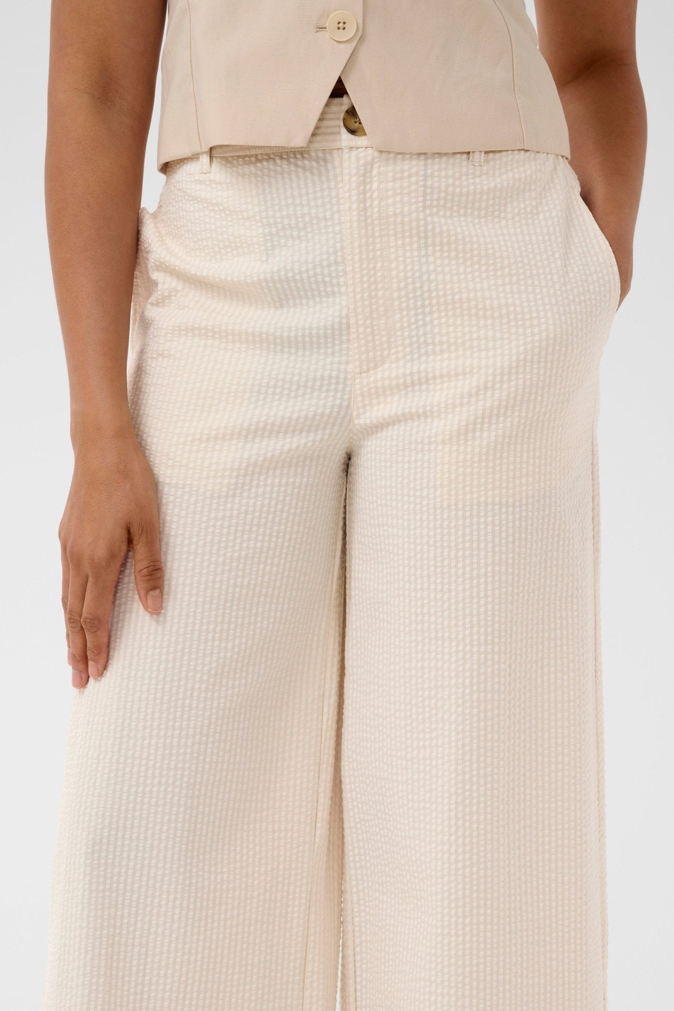 picture of Part Two Brita Trouser - Whisper White Stripe - Number Two - womens - fashion - clothing - Part Two 2