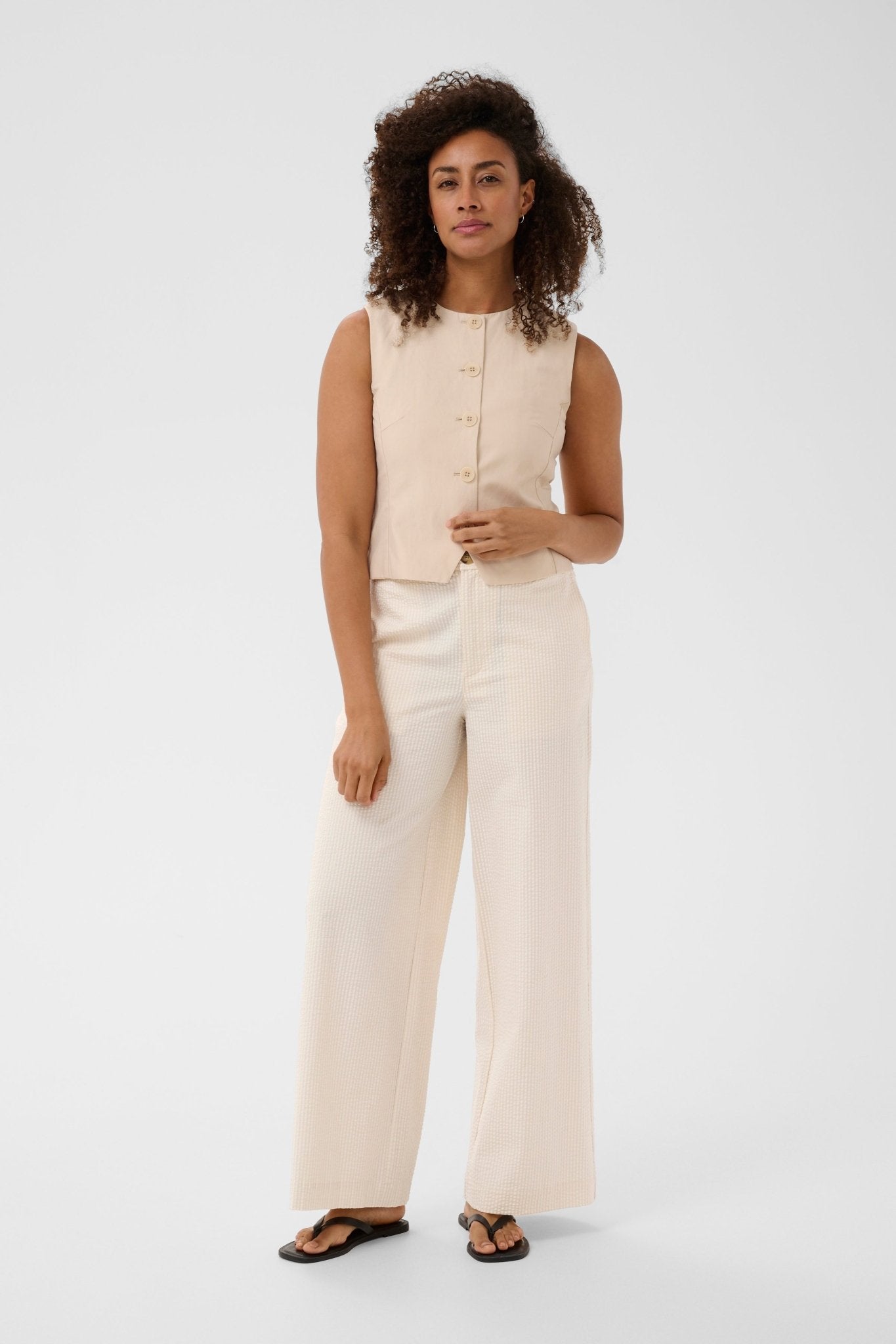 picture of Part Two Brita Trouser - Whisper White Stripe - Number Two - womens - fashion - clothing - Part Two 1