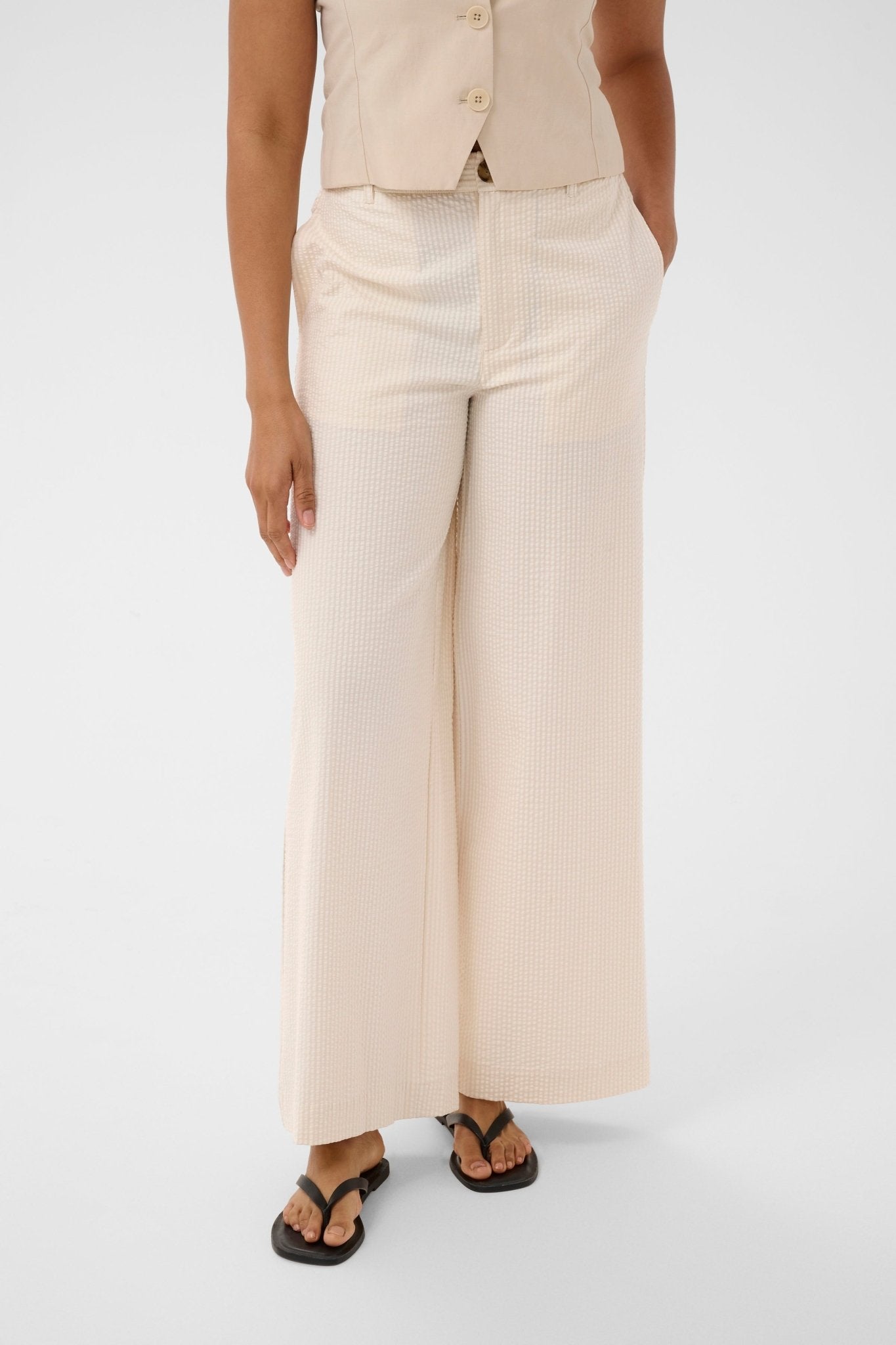 picture of Part Two Brita Trouser - Whisper White Stripe - Number Two - womens - fashion - clothing - Part Two 3