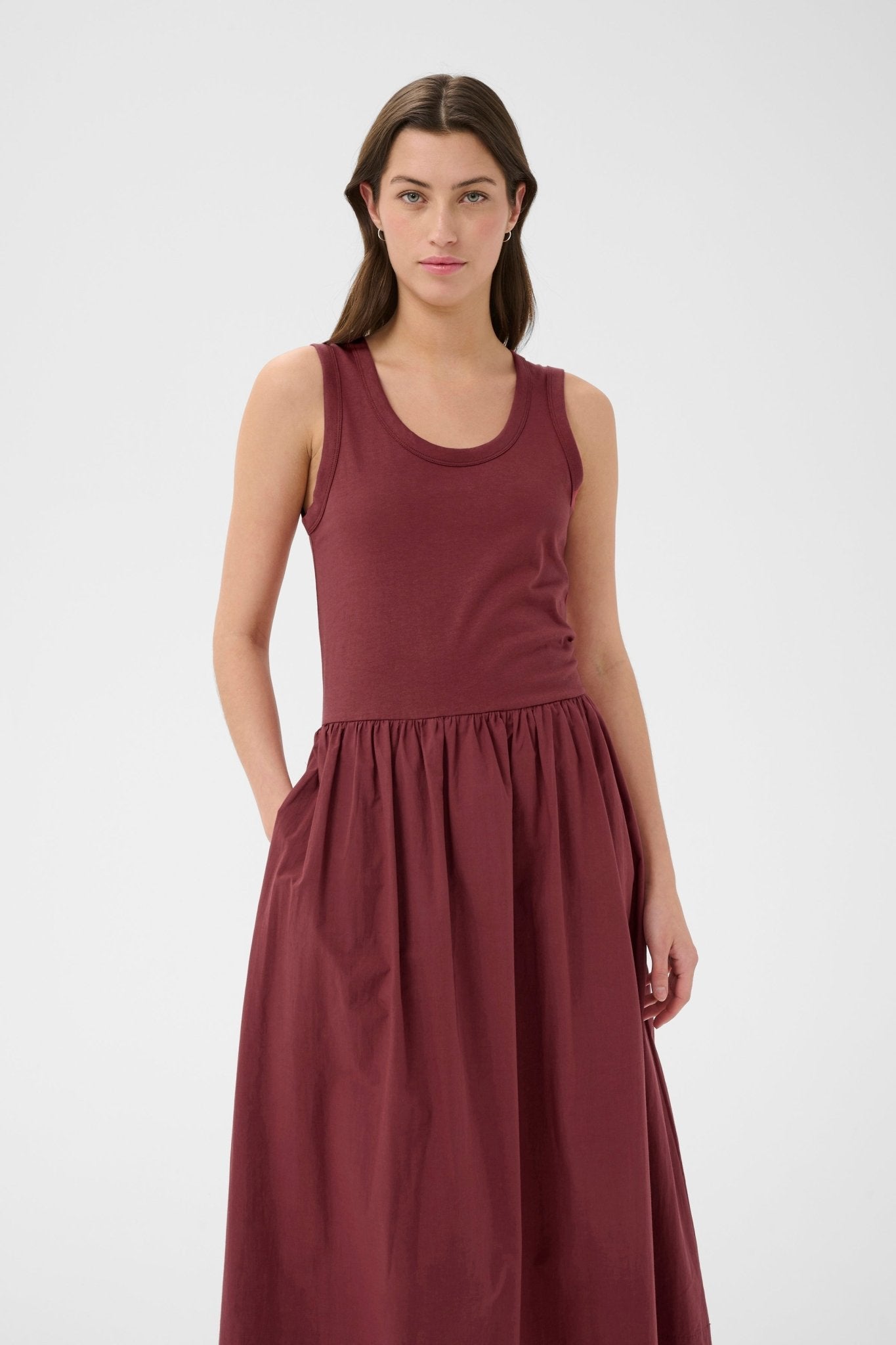 picture of Part Two Bodhi Sleeveless Cotton Dress - Burnt Russet - Number Two - womens - fashion - clothing - Part Two 3