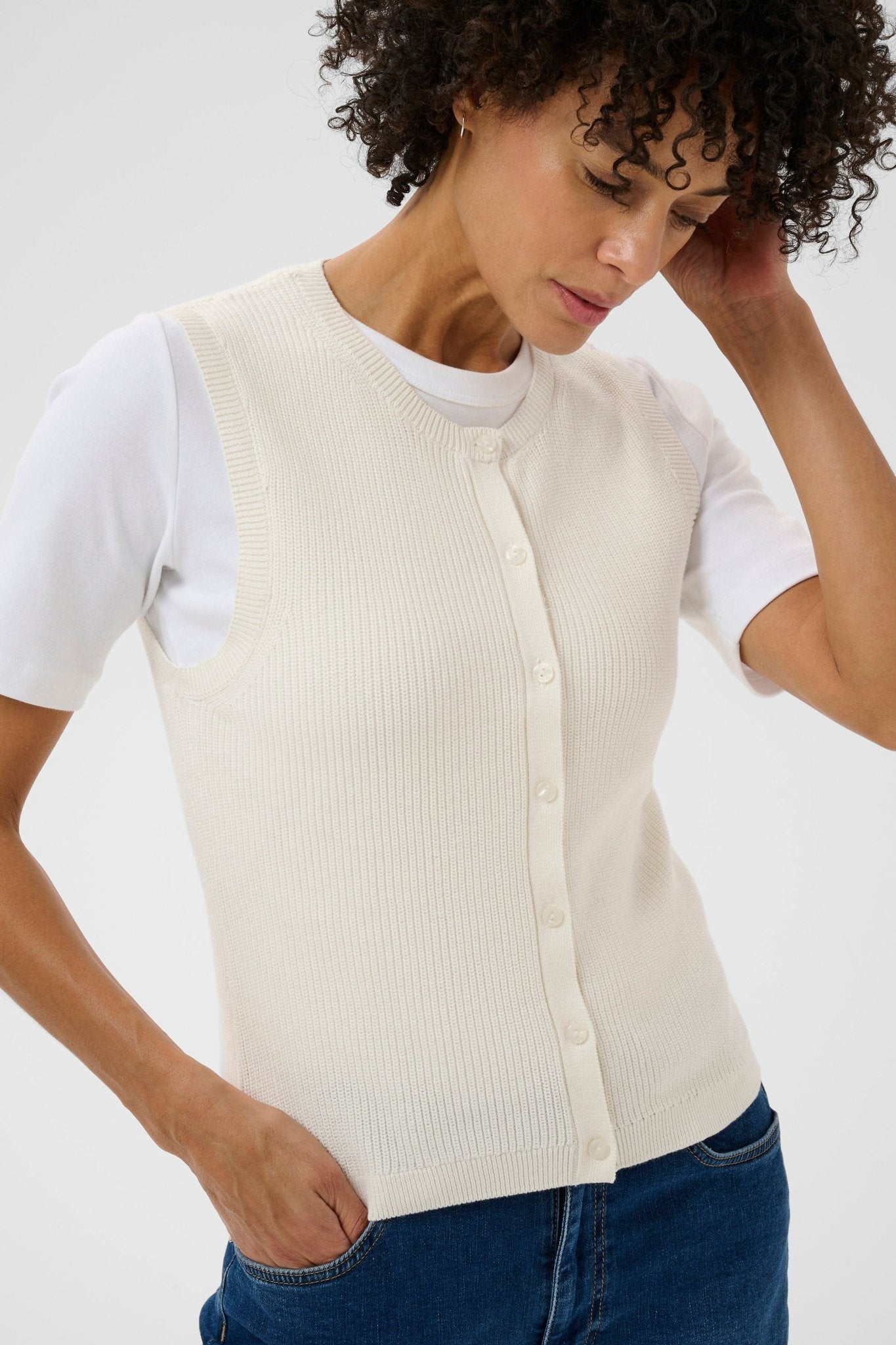 picture of Part Two Gemma Waistcoat - Whisper White - Number Two - womens - fashion - clothing - Part Two 1