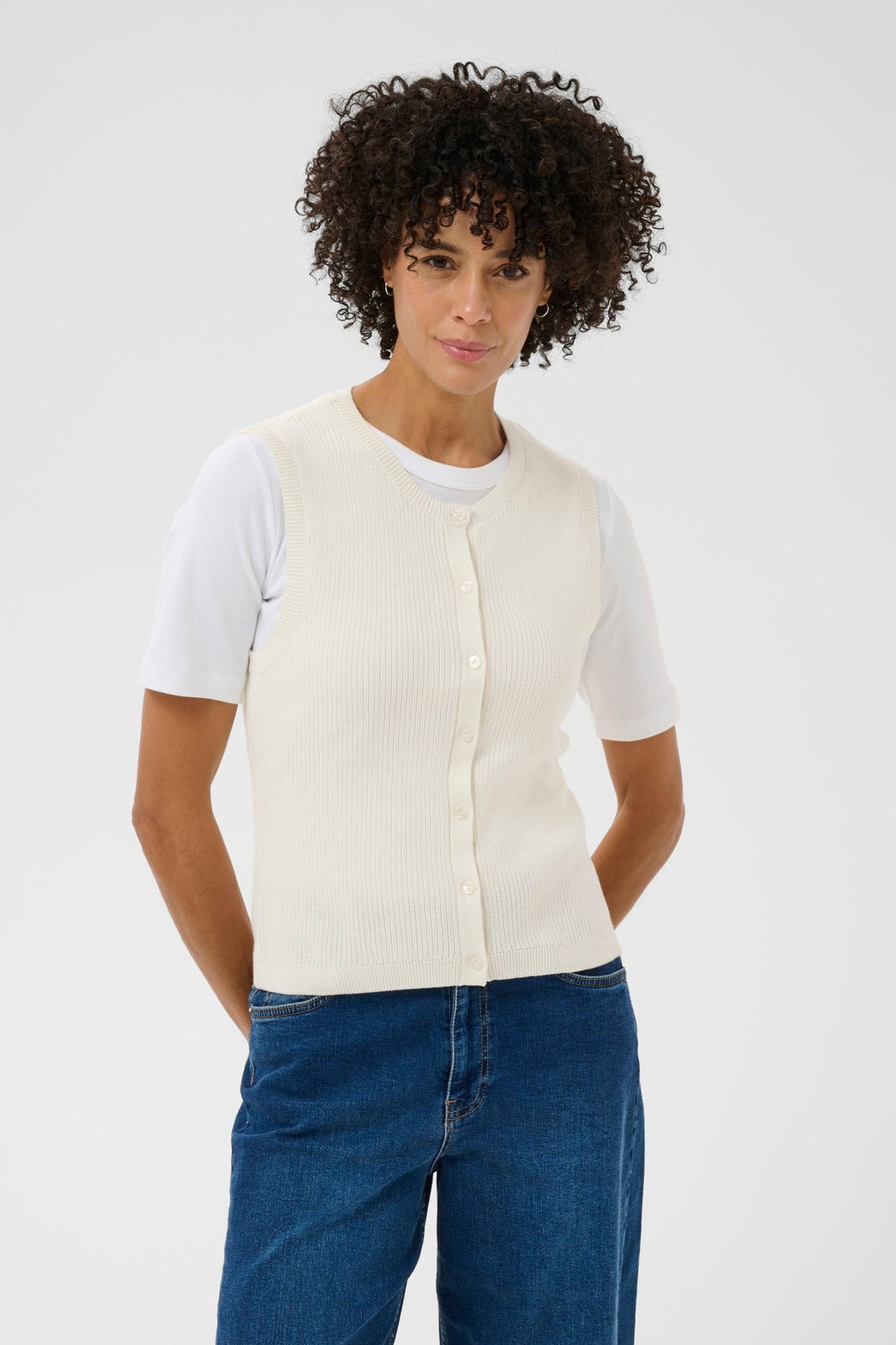 picture of Part Two Gemma Waistcoat - Whisper White - Number Two - womens - fashion - clothing - Part Two 2