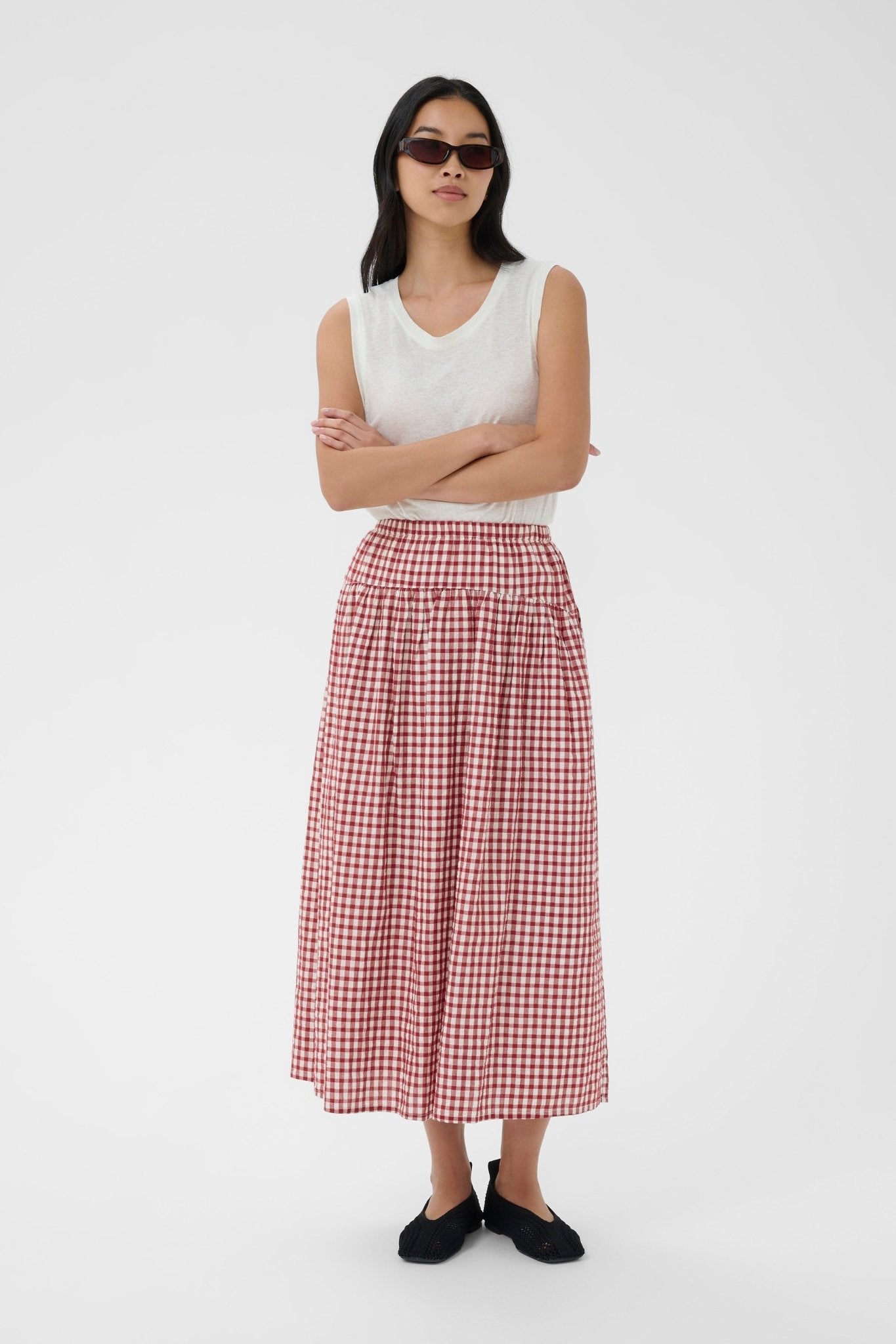 picture of Part Two Brunhild Skirt - Burnt Russet Check - Number Two - womens - fashion - clothing - Part Two 1