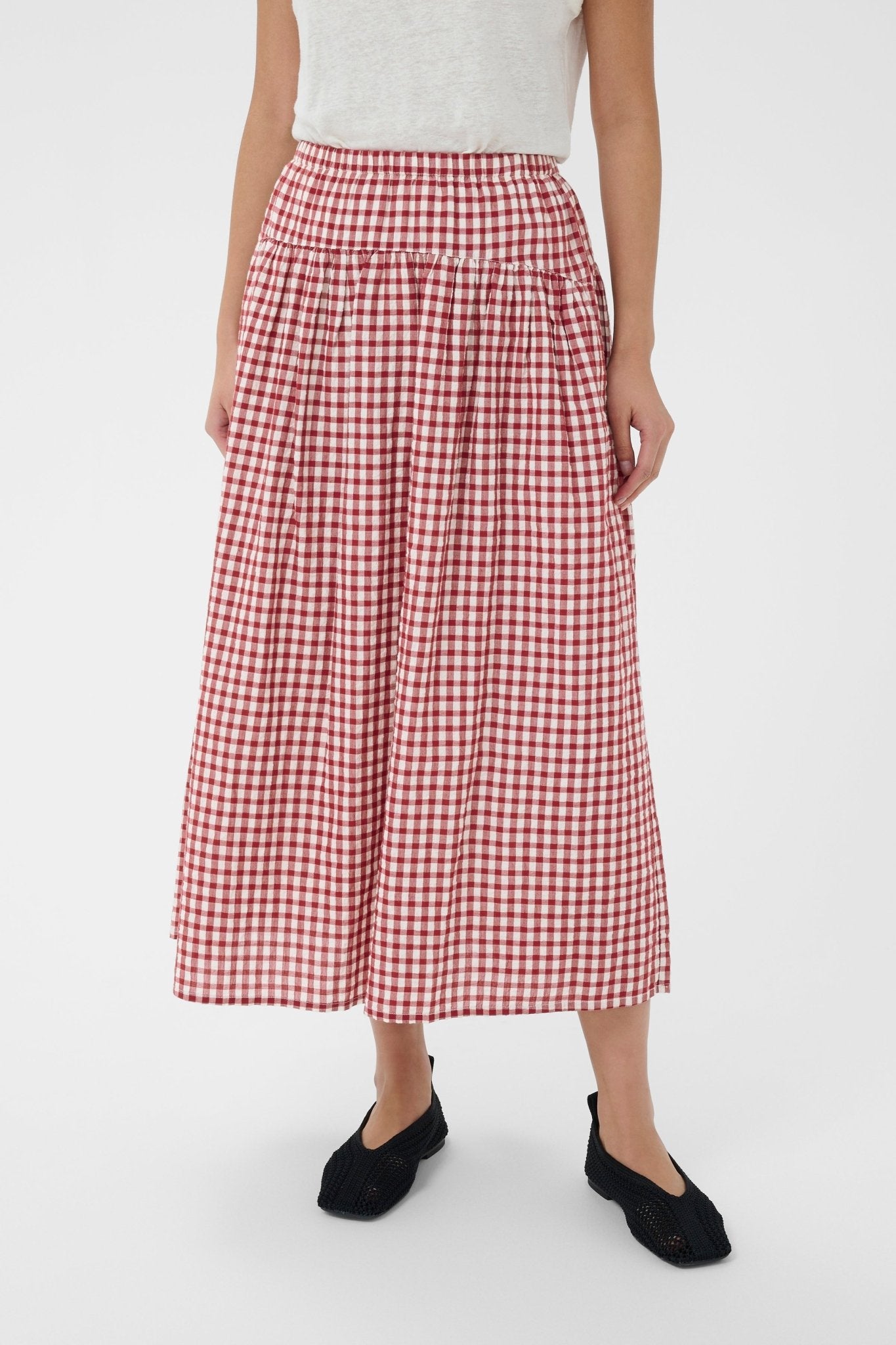 picture of Part Two Brunhild Skirt - Burnt Russet Check - Number Two - womens - fashion - clothing - Part Two 2
