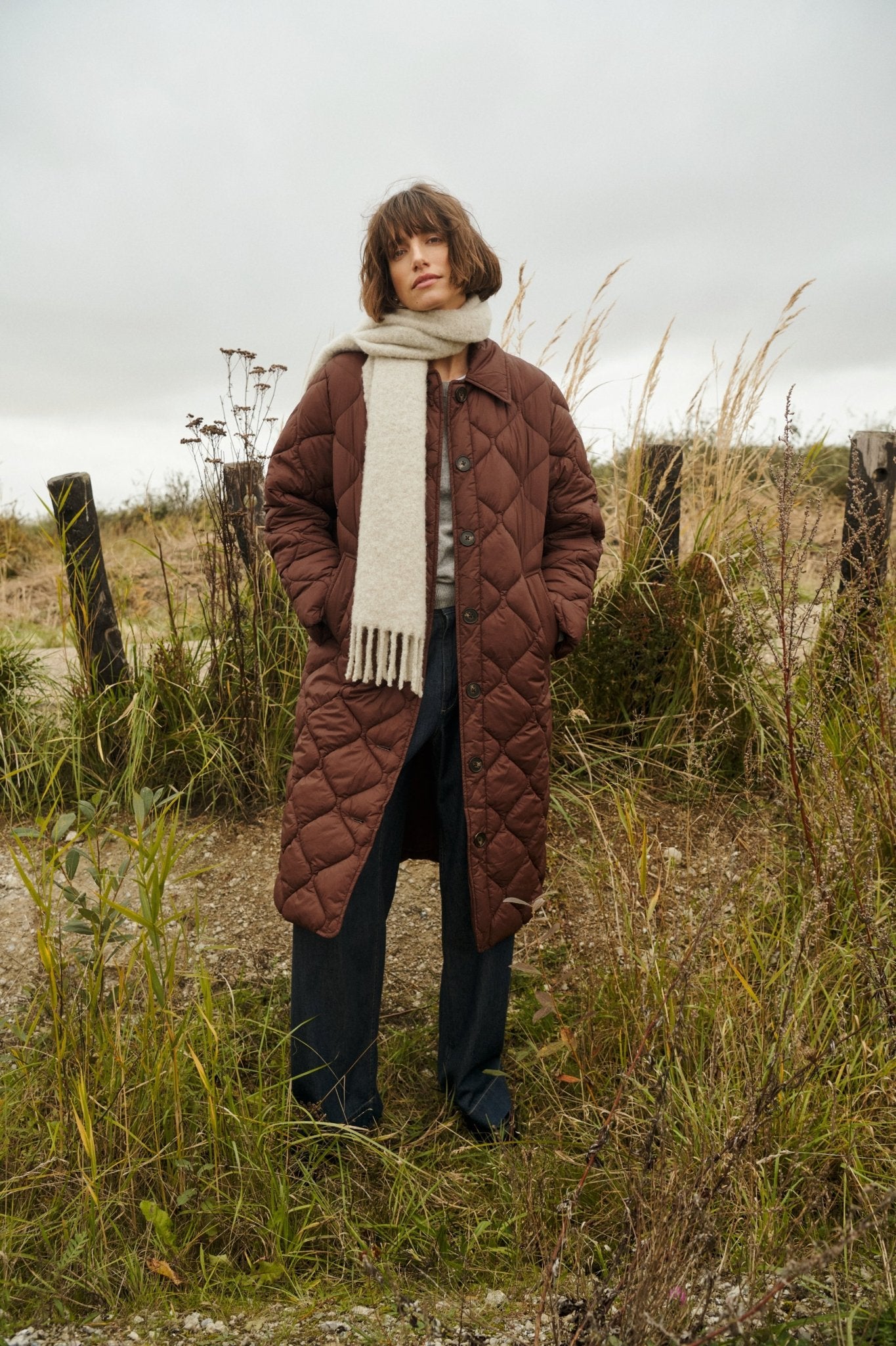 picture of Part Two Carine Quilted Coat - Downton Brown - Number Two - womens - fashion - clothing - Part Two 4
