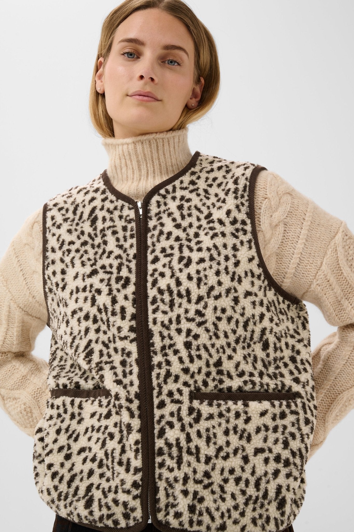 picture of Part Two Camelie Gilet - Neutral Spots - Number Two - womens - fashion - clothing - Part Two 1