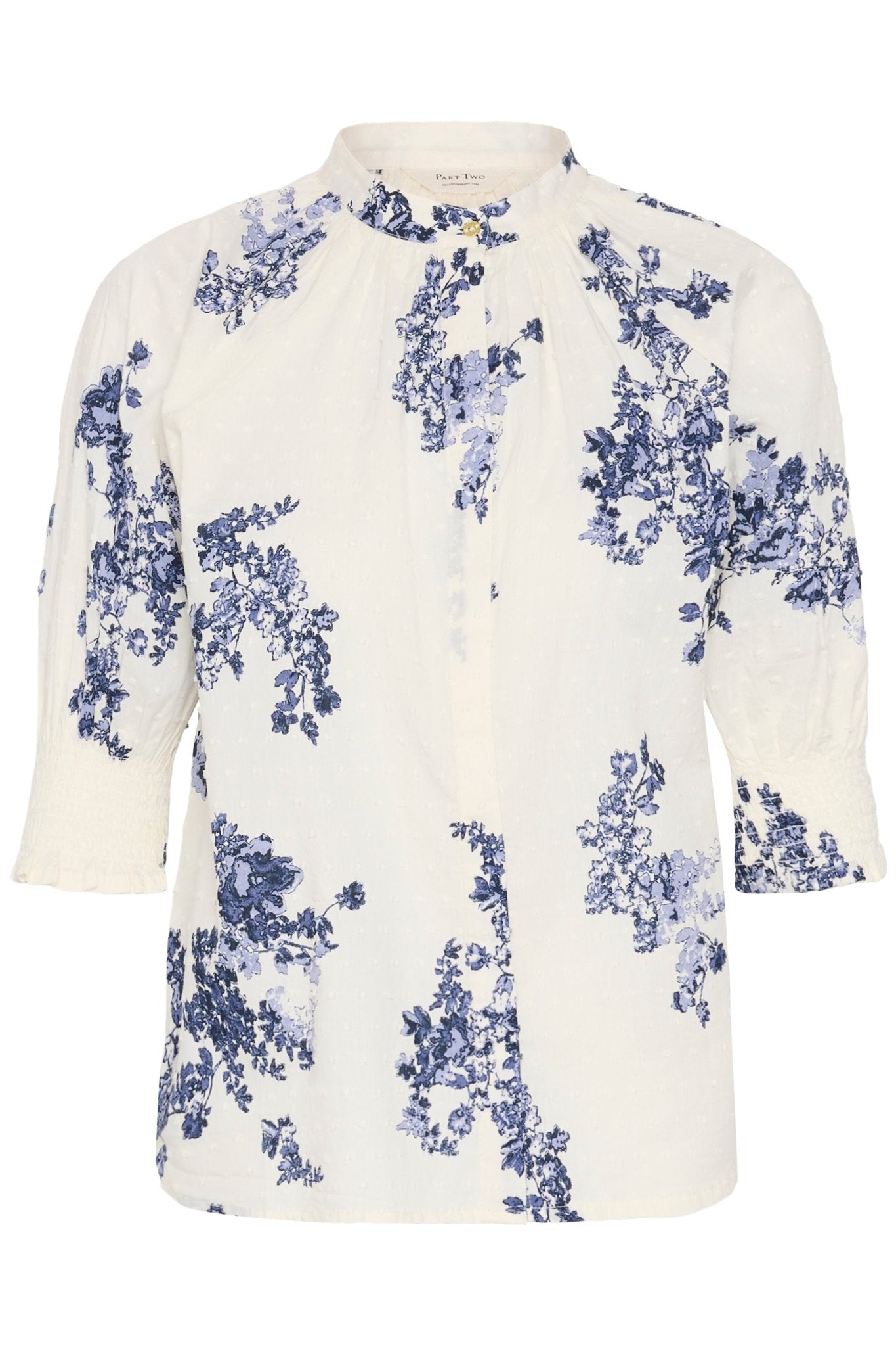 picture of Part Two Almeras Shirt - Blue Shadow Flower Print - Number Two - womens - fashion - clothing - Part Two 5