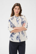 picture of Part Two Almeras Shirt - Blue Shadow Flower Print - Number Two - womens - fashion - clothing - Part Two 1