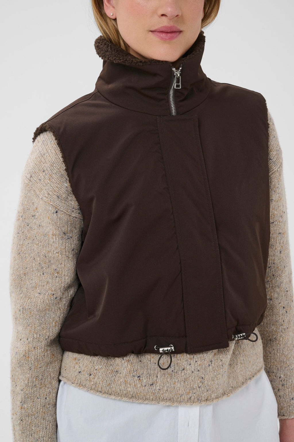 picture of Part Two Cathlin Teddy Gilet - Mole/Brown - Number Two - womens - fashion - clothing - Part Two 4