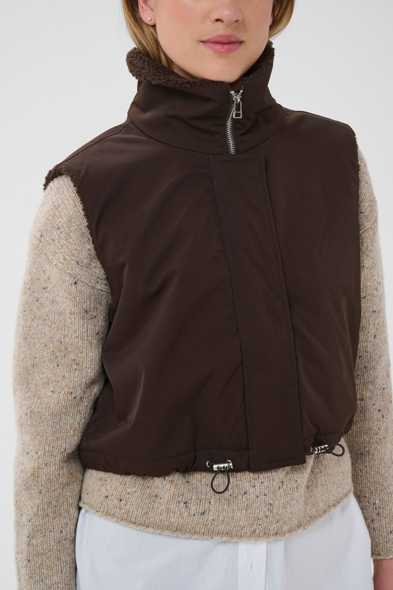 picture of Part Two Cathlin Teddy Gilet - Mole/Brown - Number Two - womens - fashion - clothing - Part Two 4