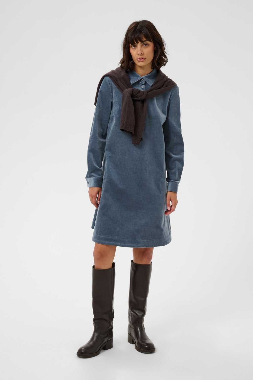 picture of Part Two Corintha Corduroy Dress - Flint Stone - Number Two - womens - fashion - clothing - Part Two 1