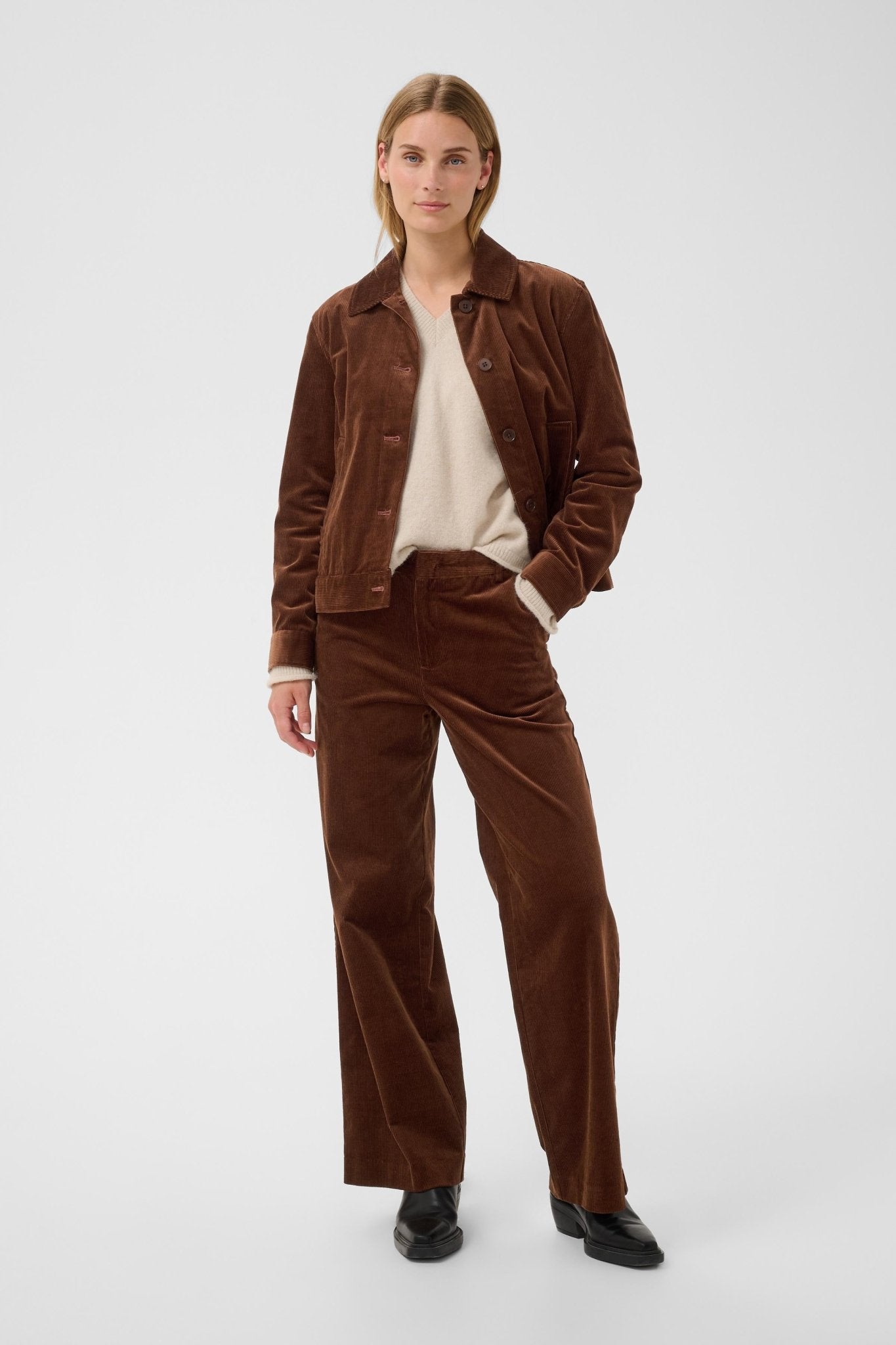 picture of Part Two Columba Corduroy Trouser - Downton Brown - Number Two - womens - fashion - clothing - Part Two 1