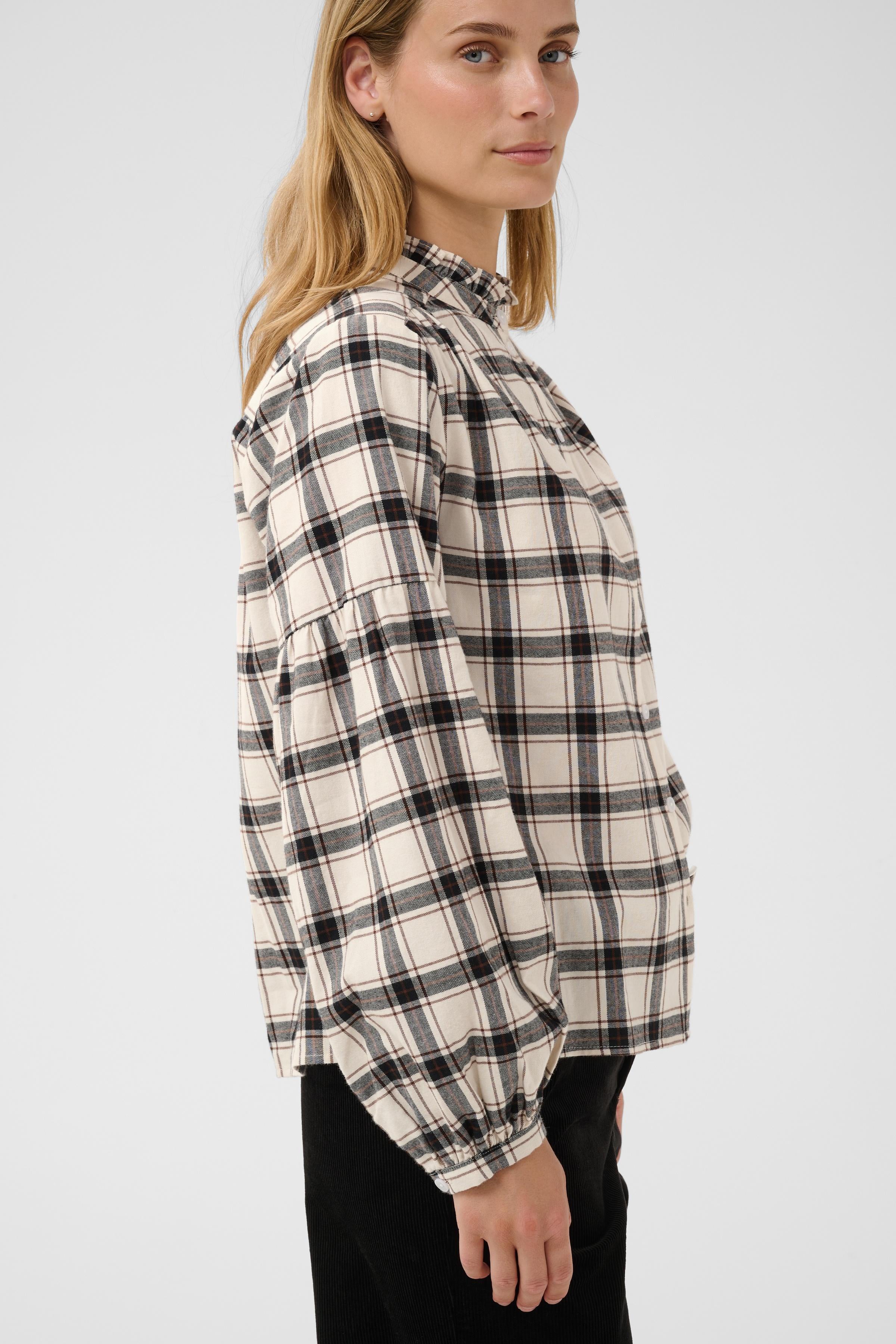 Part Two Samilla Shirt - Dark Navy/Mole Check