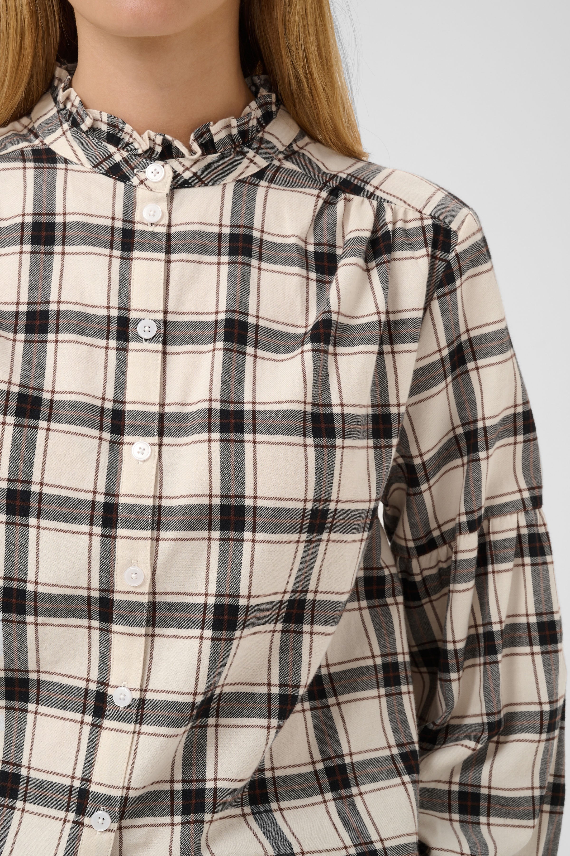 Part Two Samilla Shirt - Dark Navy/Mole Check
