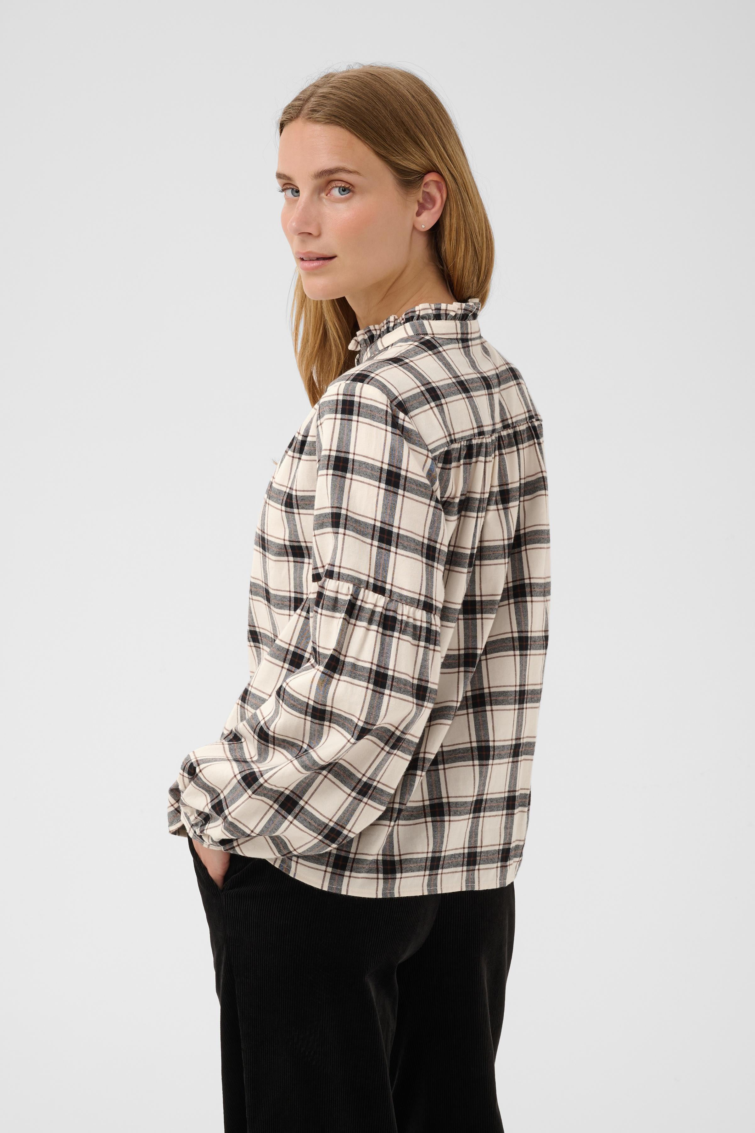 Part Two Samilla Shirt - Dark Navy/Mole Check
