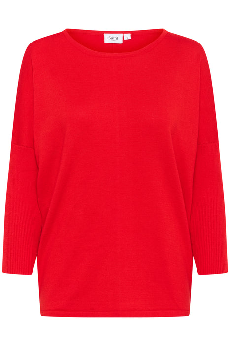 Saint Tropez MilaSZ R-Neck Pullover Flame Scarlet