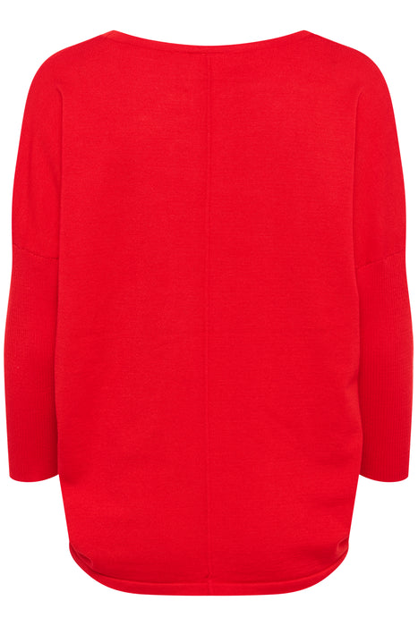 Saint Tropez MilaSZ R-Neck Pullover Flame Scarlet