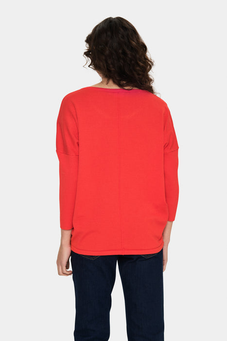 Saint Tropez MilaSZ R-Neck Pullover Flame Scarlet