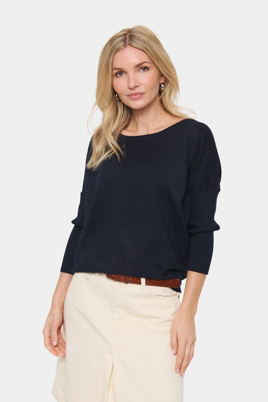 picture of Saint Tropez Mila R - Neck Pullover Night Sky - Number Two - womens - fashion - clothing - Saint Tropez 1