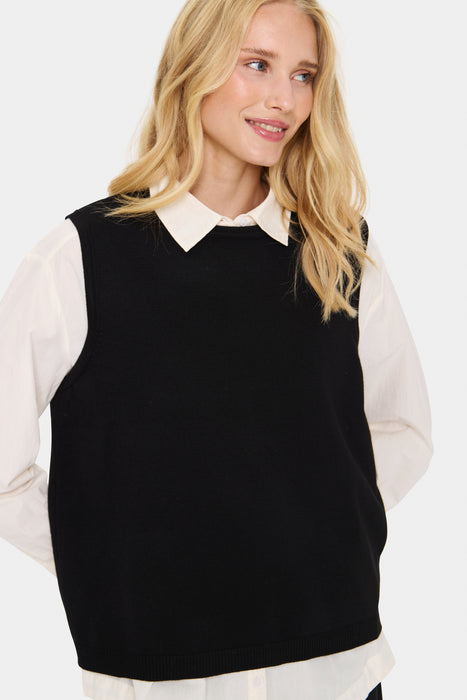 Saint Tropez MilaSZ R-Neck Pullover Black