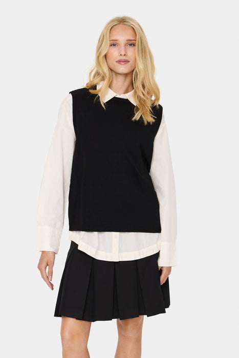 Saint Tropez MilaSZ R-Neck Pullover Black
