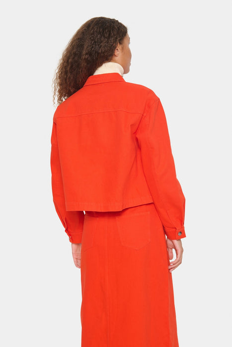 Saint Tropez IluSZ Denim Jacket Flame Scarlet