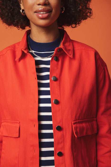 Saint Tropez IluSZ Denim Jacket Flame Scarlet