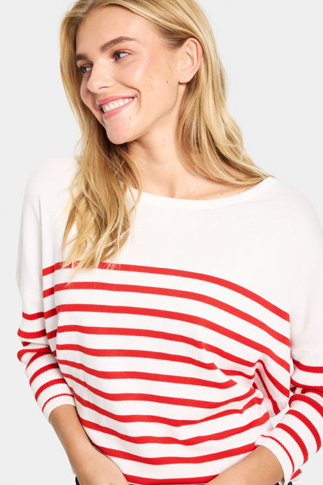 Saint Tropez MilaSZ Pullover Ice & Fire Scarlet Stripe