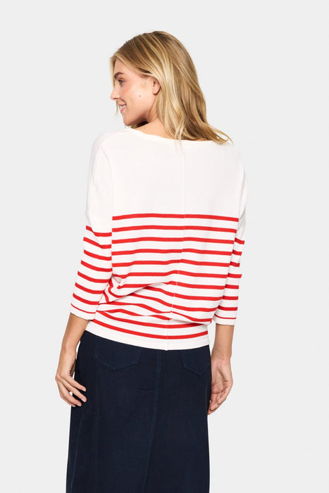 Saint Tropez MilaSZ Pullover Ice & Fire Scarlet Stripe