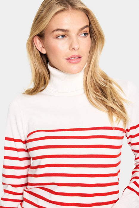 Saint Tropez MilaSZ Pullover Ice & Fire Scarlet Stripe