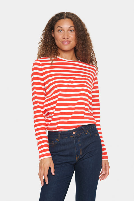 Saint Tropez IdaliaSZ T-shirt Flame Scarlet White Stripe