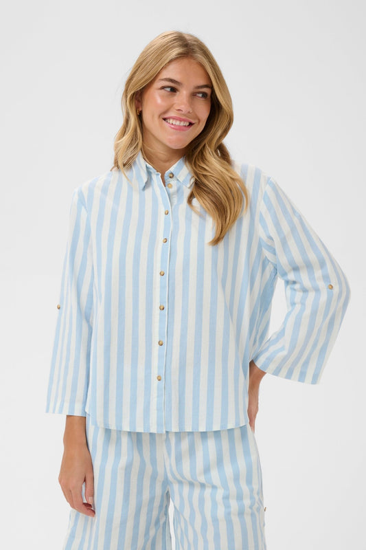 picture of Saint Tropez Zalinda Shirt - Skyway Ice Stripe - Number Two - womens - fashion - clothing - Saint Tropez 1