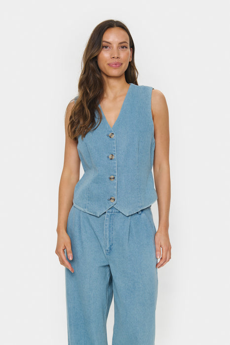 Saint Tropez JaclynSZ Waistcoat Smoke Blue