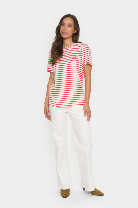 Saint Tropez JuciaSZ T-shirt Flame Scarlet White Stripe