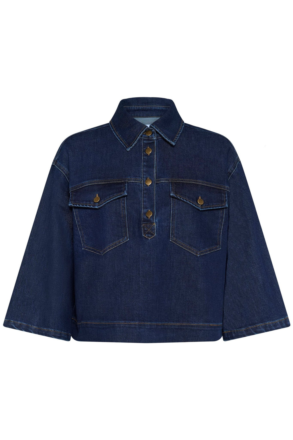 picture of Saint Tropez Loesa Denim Shirt - Dark Blue Denim - Number Two - womens - fashion - ethical - clothing - Saint