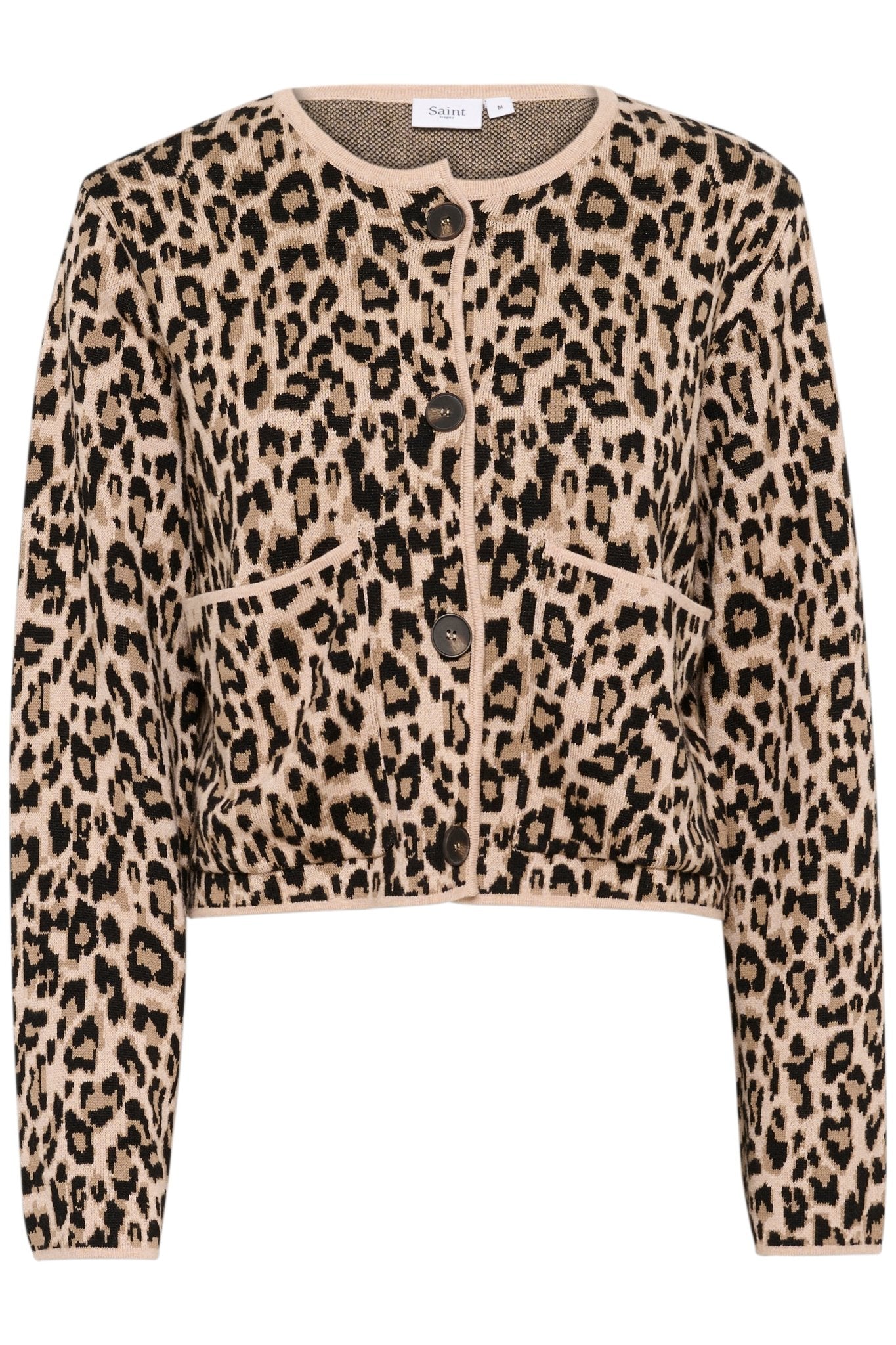 picture of Saint Tropez Lydia Cardigan - Black leopard Jacquard - Number Two - womens - fashion - ethical - clothing - Saint