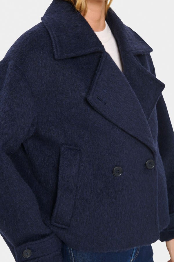 picture of Saint Tropez LiraSZ Short Wool Coat - Night Sky - Number Two - womens - fashion - clothing - Saint Tropez 3