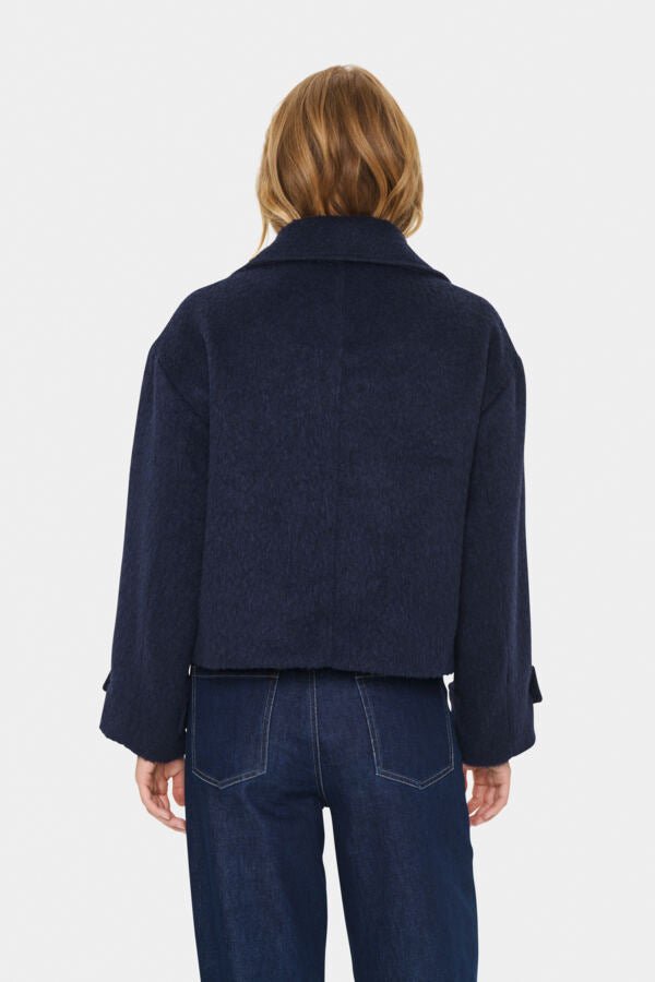 picture of Saint Tropez LiraSZ Short Wool Coat - Night Sky - Number Two - womens - fashion - clothing - Saint Tropez 2
