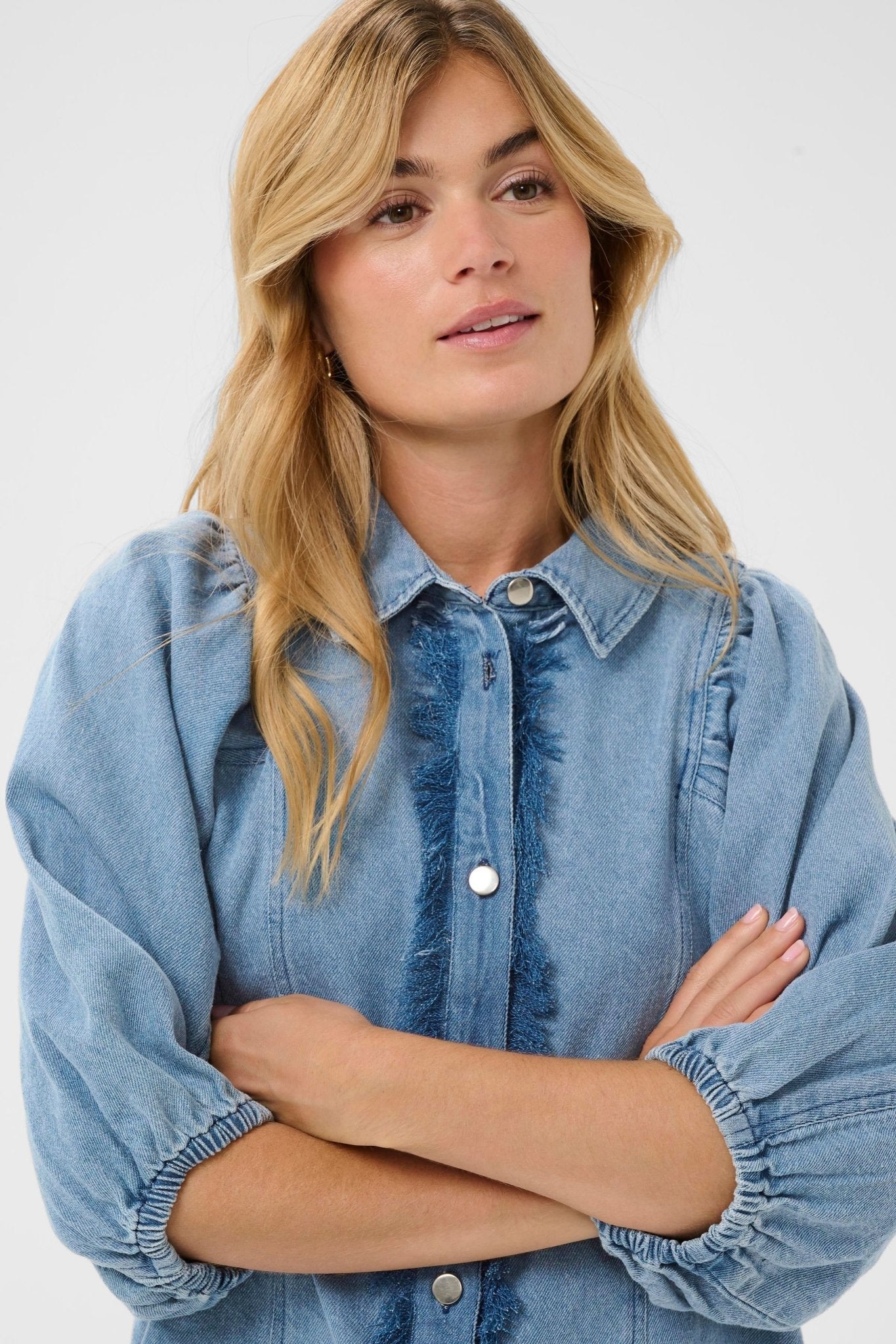 picture of Saint Tropez Othilde Shirt - Light Blue Denim - Number Two - womens - fashion - clothing - Saint Tropez 2